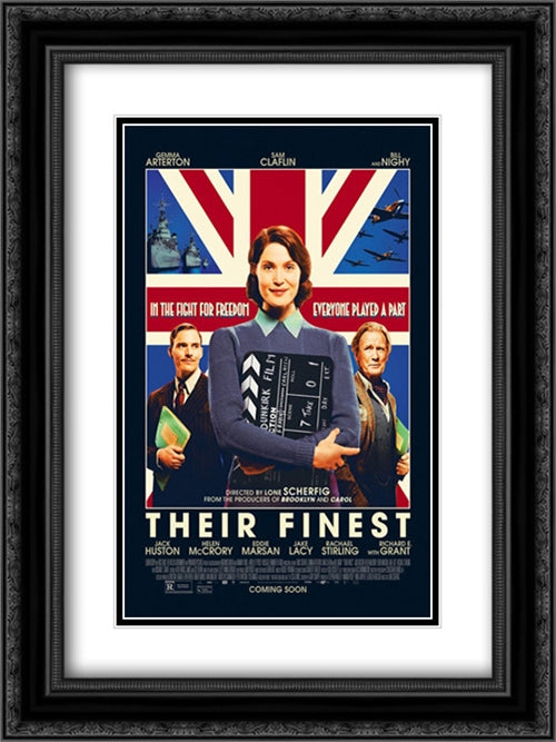 Their Finest 18x24 Black Ornate Wood Framed Movie Poster with Double Matting