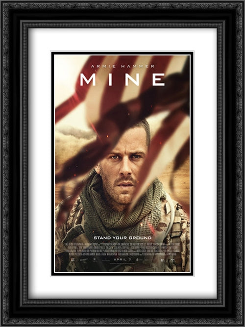 Mine 18x24 Black Ornate Wood Framed Movie Poster with Double Matting