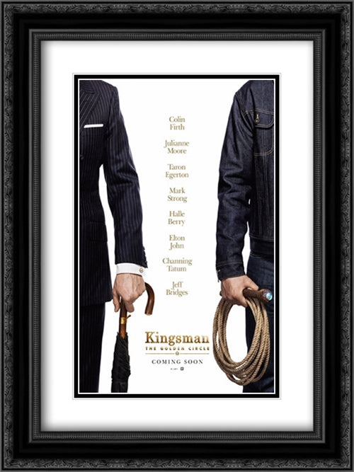 Kingsman: The Golden Circle 18x24 Black Ornate Wood Framed Movie Poster with Double Matting