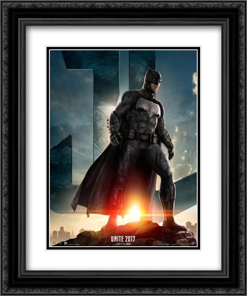 Justice League 20x24 Black Ornate Wood Framed Movie Poster with Double Matting