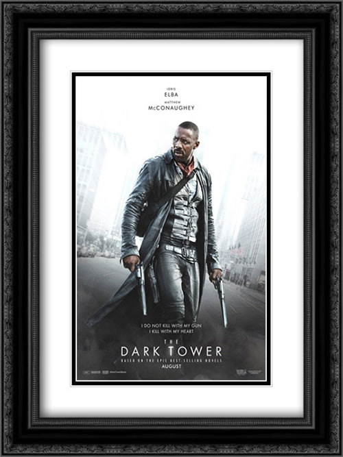 The Dark Tower 18x24 Black Ornate Wood Framed Movie Poster with Double Matting