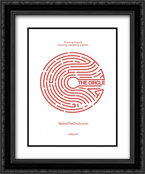 The Circle 20x24 Black Ornate Wood Framed Movie Poster with Double Matting