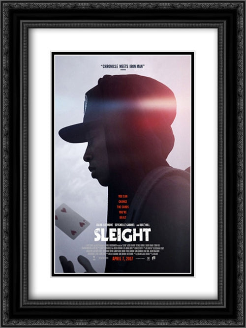 Sleight 18x24 Black Ornate Wood Framed Movie Poster with Double Matting