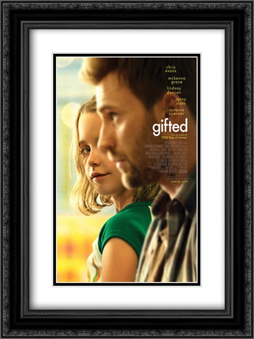 Gifted 18x24 Black Ornate Wood Framed Movie Poster with Double Matting