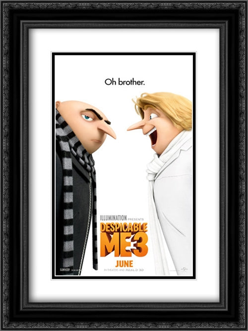 Despicable Me 3 18x24 Black Ornate Wood Framed Movie Poster with Double Matting