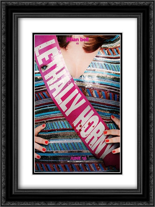 Rough Night 18x24 Black Ornate Wood Framed Movie Poster with Double Matting