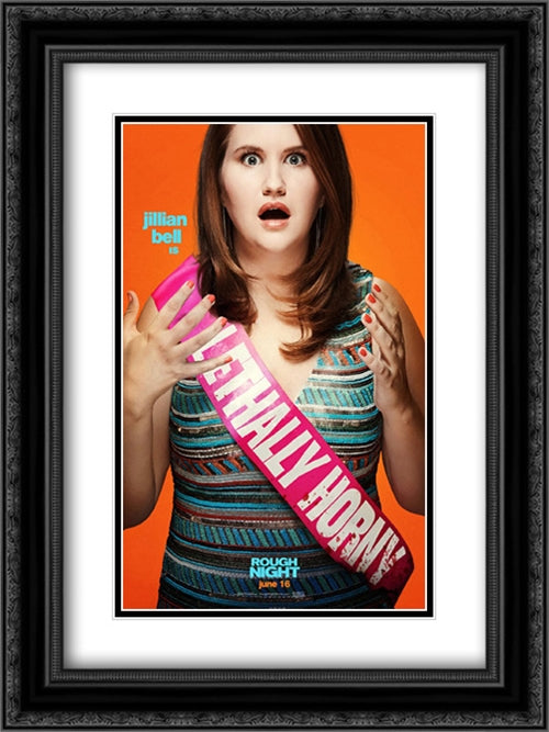 Rough Night 18x24 Black Ornate Wood Framed Movie Poster with Double Matting