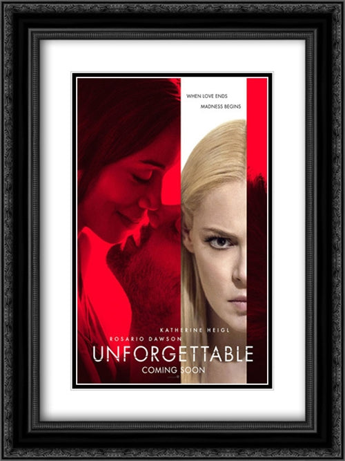 Unforgettable 18x24 Black Ornate Wood Framed Movie Poster with Double Matting