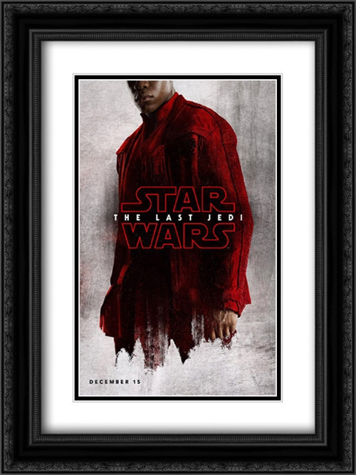 Star Wars: The Last Jedi 18x24 Black Ornate Wood Framed Movie Poster with Double Matting