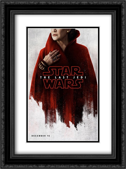 Star Wars: The Last Jedi 18x24 Black Ornate Wood Framed Movie Poster with Double Matting