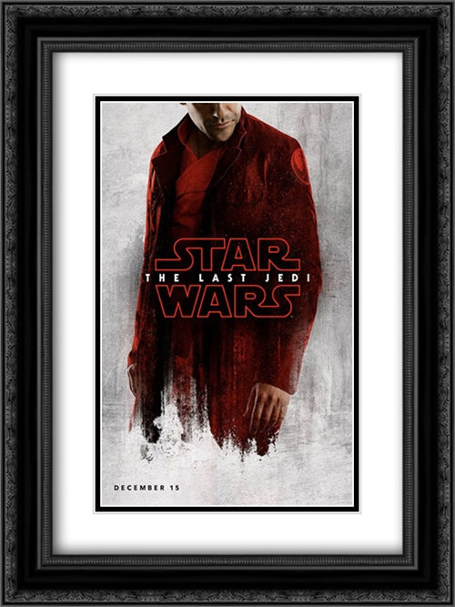 Star Wars: The Last Jedi 18x24 Black Ornate Wood Framed Movie Poster with Double Matting