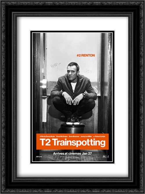 T2 Trainspotting 18x24 Black Ornate Wood Framed Movie Poster with Double Matting