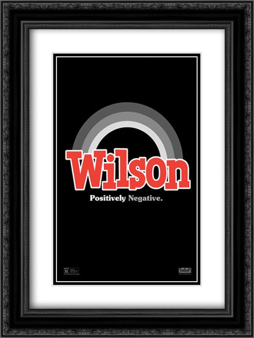 Wilson 18x24 Black Ornate Wood Framed Movie Poster with Double Matting