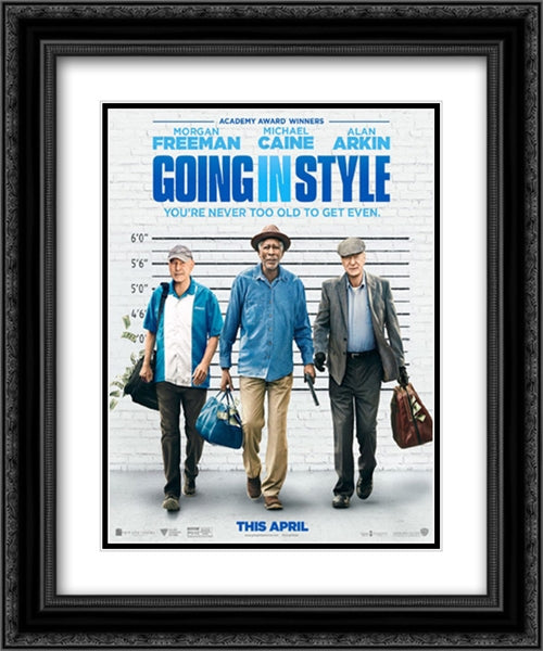 Going in Style 20x24 Black Ornate Wood Framed Movie Poster with Double Matting