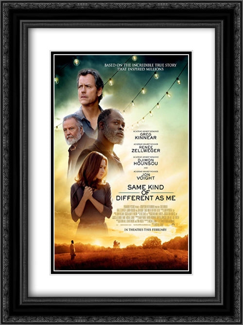 Same Kind of Different as Me 18x24 Black Ornate Wood Framed Movie Poster with Double Matting