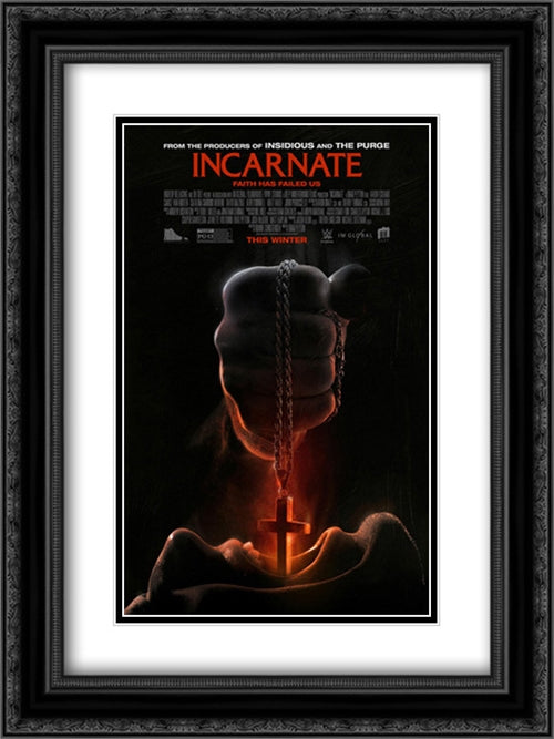 Incarnate 18x24 Black Ornate Wood Framed Movie Poster with Double Matting