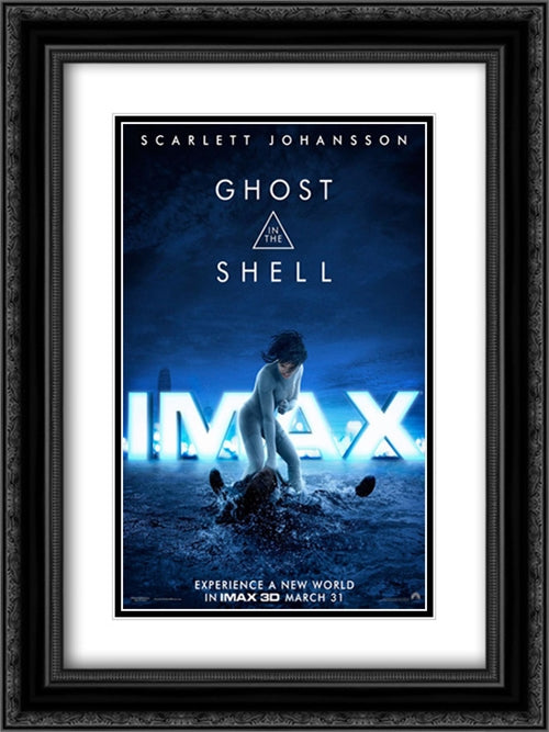 Ghost in the Shell 18x24 Black Ornate Wood Framed Movie Poster with Double Matting