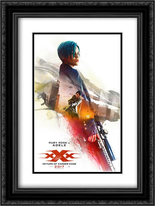 xXx: Return of Xander Cage 18x24 Black Ornate Wood Framed Movie Poster with Double Matting