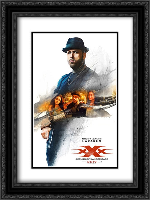 xXx: Return of Xander Cage 18x24 Black Ornate Wood Framed Movie Poster with Double Matting