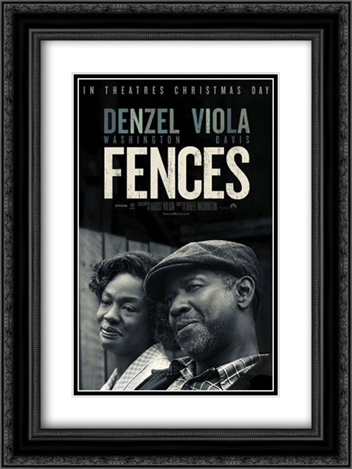 Fences 18x24 Black Ornate Wood Framed Movie Poster with Double Matting