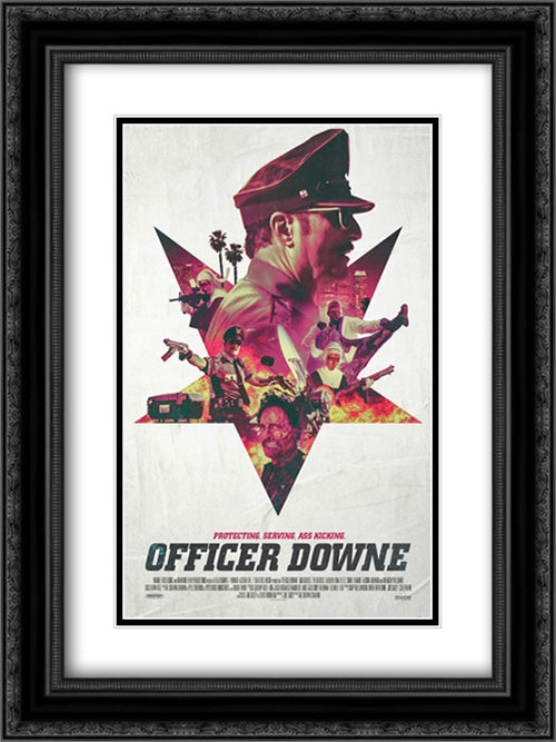 Officer Downe 18x24 Black Ornate Wood Framed Movie Poster with Double Matting