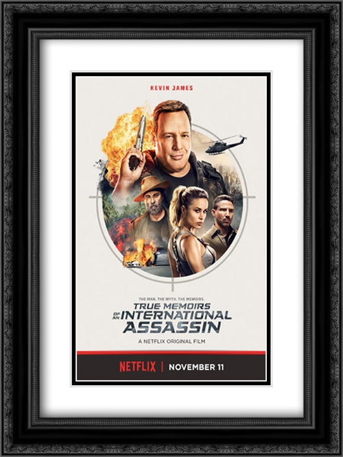 True Memoirs of an International Assassin 18x24 Black Ornate Wood Framed Movie Poster with Double Matting