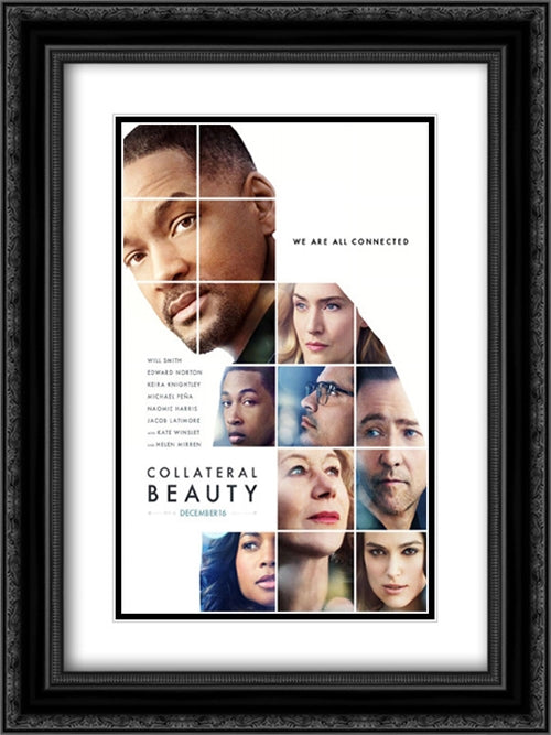 Collateral Beauty 18x24 Black Ornate Wood Framed Movie Poster with Double Matting