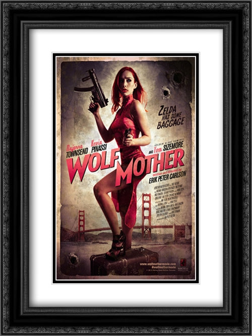 Wolf Mother 18x24 Black Ornate Wood Framed Movie Poster with Double Matting