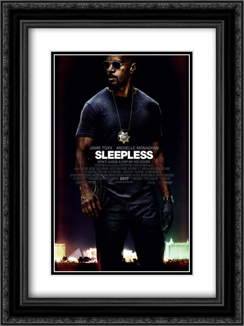 Sleepless 18x24 Black Ornate Wood Framed Movie Poster with Double Matting
