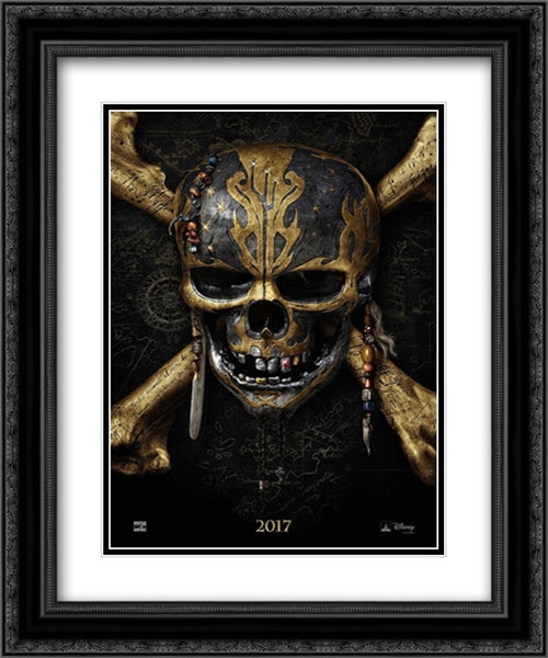 Pirates of the Caribbean: Dead Men Tell No Tales 20x24 Black Ornate Wood Framed Movie Poster with Double Matting