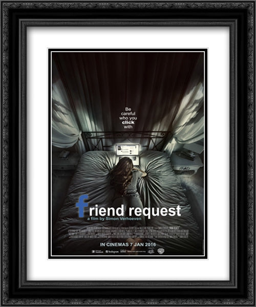Friend Request 20x24 Black Ornate Wood Framed Movie Poster with Double Matting