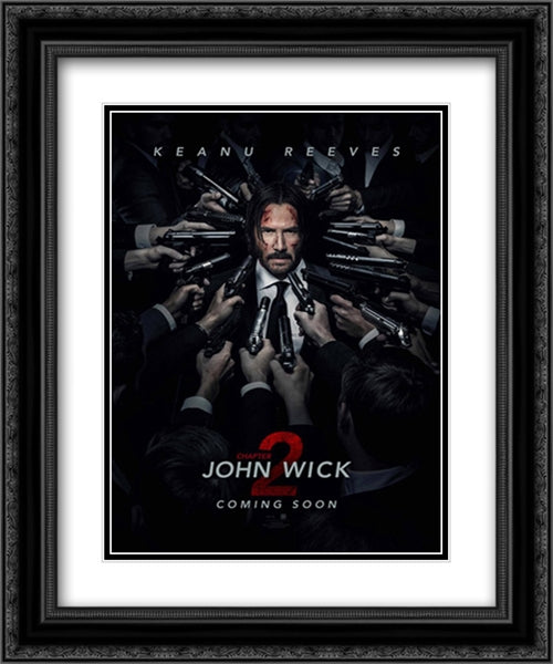 John Wick: Chapter 2 20x24 Black Ornate Wood Framed Movie Poster with Double Matting