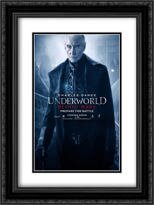 Underworld: Blood Wars 18x24 Black Ornate Wood Framed Movie Poster with Double Matting