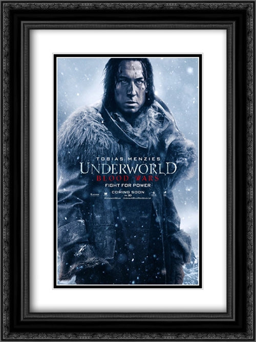 Underworld: Blood Wars 18x24 Black Ornate Wood Framed Movie Poster with Double Matting