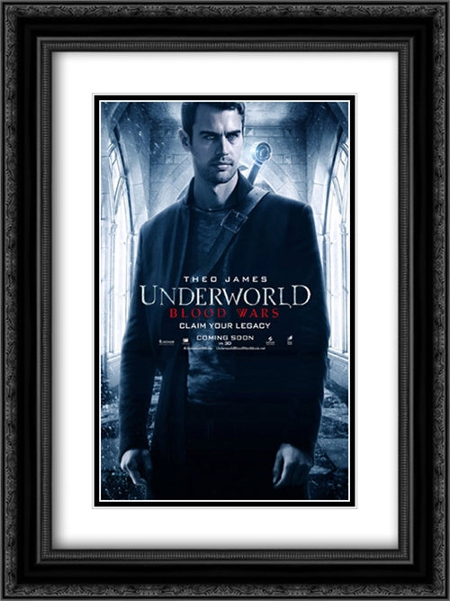 Underworld: Blood Wars 18x24 Black Ornate Wood Framed Movie Poster with Double Matting