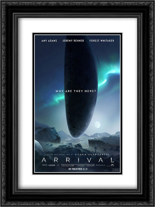 Arrival 18x24 Black Ornate Wood Framed Movie Poster with Double Matting