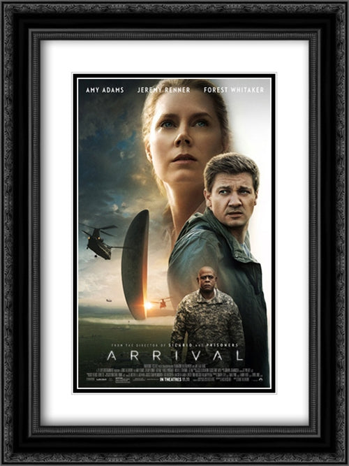 Arrival 18x24 Black Ornate Wood Framed Movie Poster with Double Matting