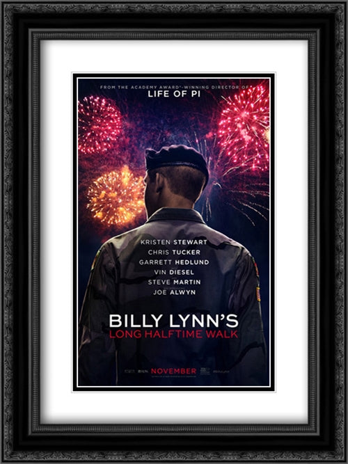 Billy Lynn's Long Halftime Walk 18x24 Black Ornate Wood Framed Movie Poster with Double Matting
