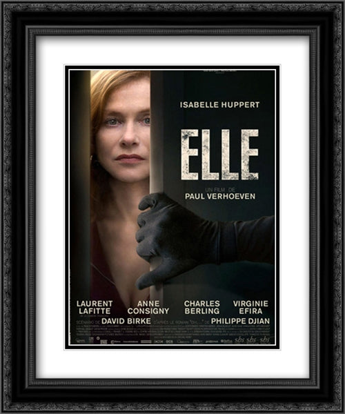 Elle 20x24 Black Ornate Wood Framed Movie Poster with Double Matting