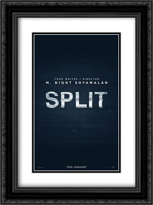 Split 18x24 Black Ornate Wood Framed Movie Poster with Double Matting
