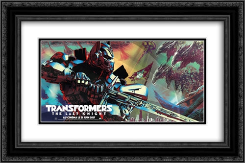 Transformers: The Last Knight 24x16 Black Ornate Wood Framed Movie Poster with Double Matting