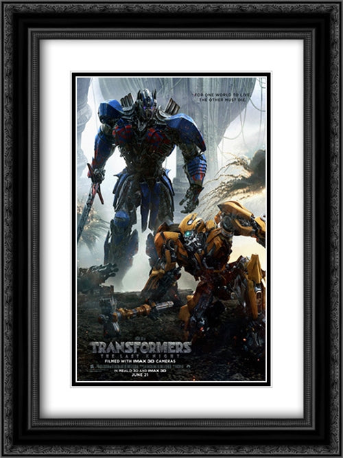 Transformers: The Last Knight 18x24 Black Ornate Wood Framed Movie Poster with Double Matting