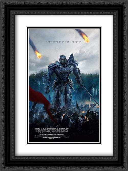 Transformers: The Last Knight 18x24 Black Ornate Wood Framed Movie Poster with Double Matting