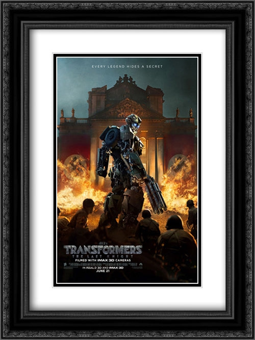 Transformers: The Last Knight 18x24 Black Ornate Wood Framed Movie Poster with Double Matting