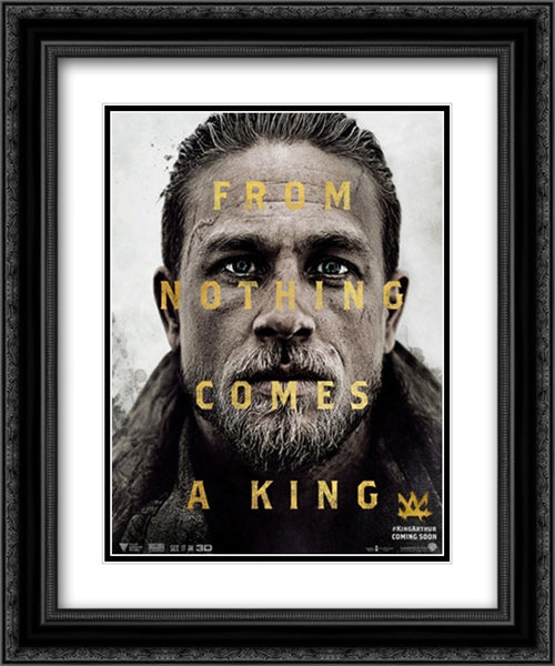 King Arthur: Legend of the Sword 20x24 Black Ornate Wood Framed Movie Poster with Double Matting