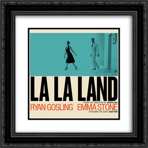 La La Land 20x20 Black Ornate Wood Framed Movie Poster with Double Matting