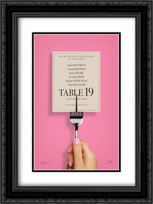 Table 19 18x24 Black Ornate Wood Framed Movie Poster with Double Matting