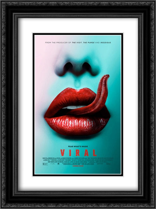 Viral 18x24 Black Ornate Wood Framed Movie Poster with Double Matting