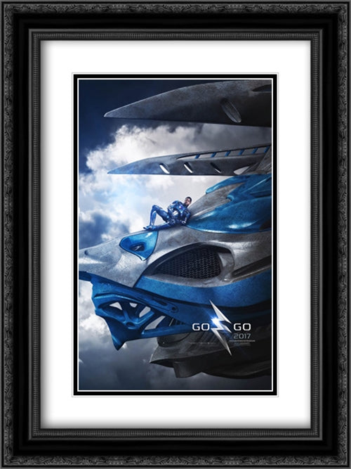 Power Rangers 18x24 Black Ornate Wood Framed Movie Poster with Double Matting