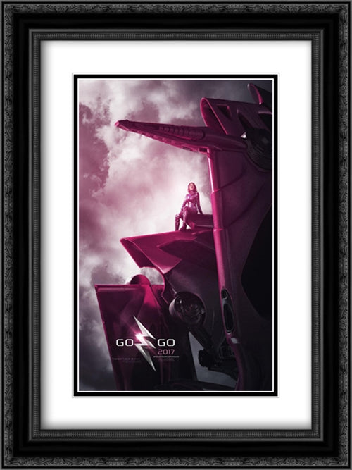 Power Rangers 18x24 Black Ornate Wood Framed Movie Poster with Double Matting